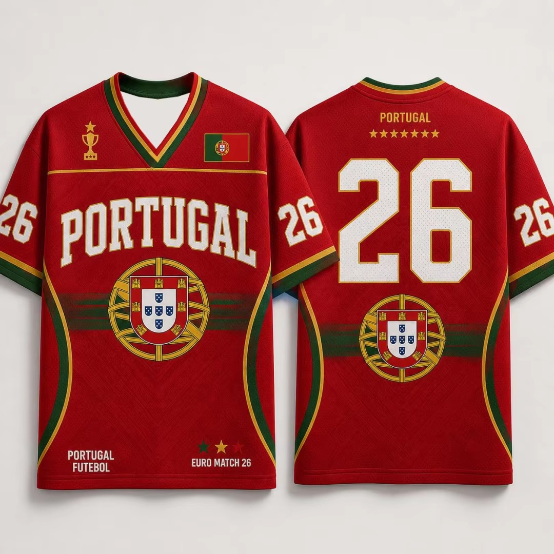 Women'S Fashion Portugal - 2026年ヴィンテージポルトガルサッカーユニフォーム 大人＆子供用サッカーギフト サマースポーツ メンズTシャツ キッズ服 ティーシャツ