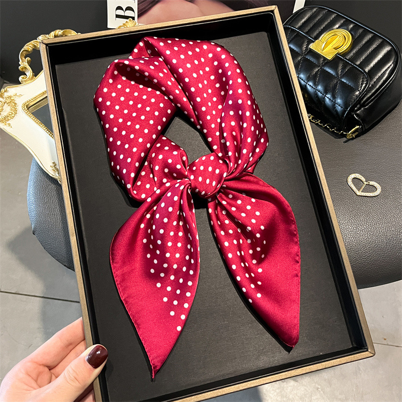 Women Fashion Necktie - 女性のための豪華なシルクのスカーフ,春と夏のための花の装飾が施された小さなヘッドバンド,卸売