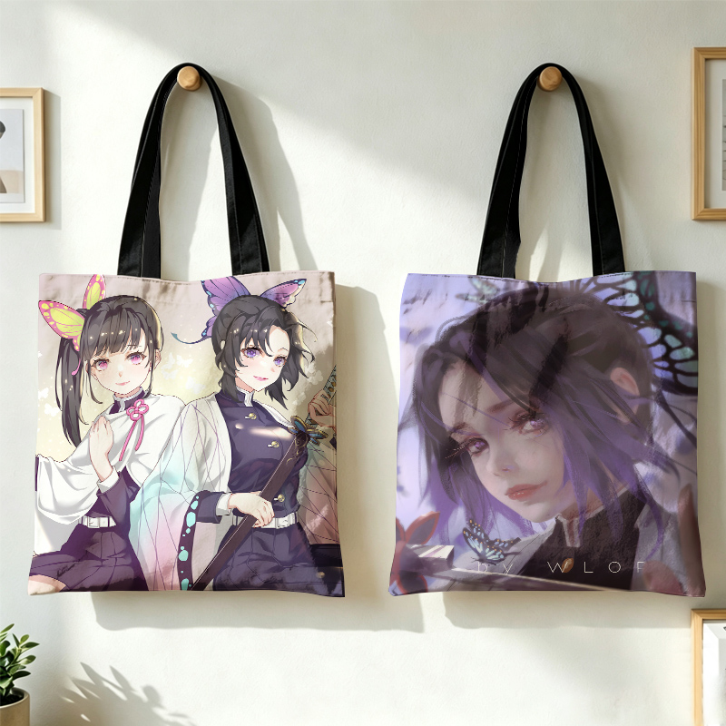 Canvas Tote Bag - デーモンスレイヤー 竈門禰豆子 女性ハンドバッグ つゆりかわわ 査童子 キャンバストートバッグ