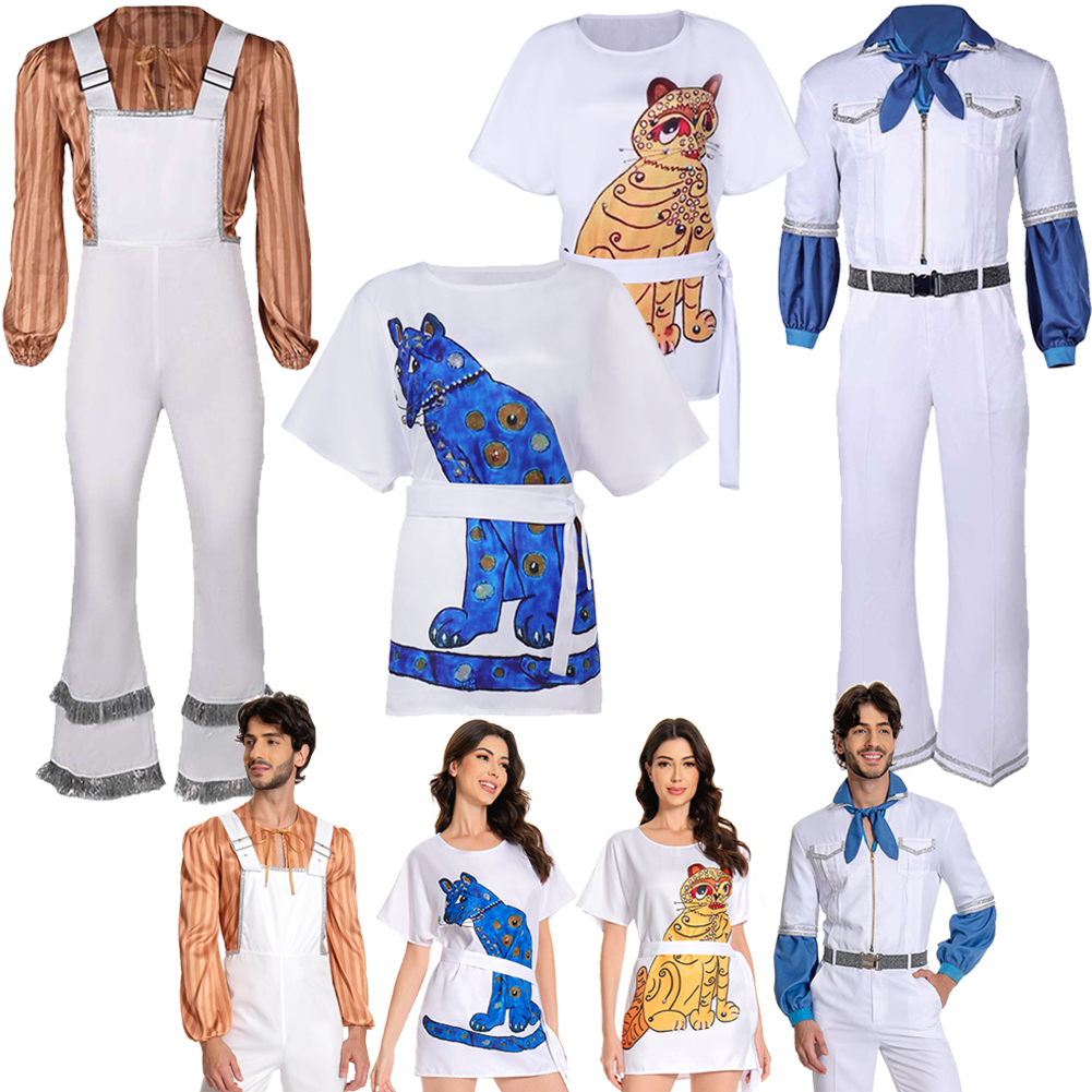 Women'S Fashion From The 70S - ABAB-男性と女性のための変装コスプレ衣装,ヴィンテージシャツ,ハロウィーンのカーニバルスーツ,女の子,70年代,変装