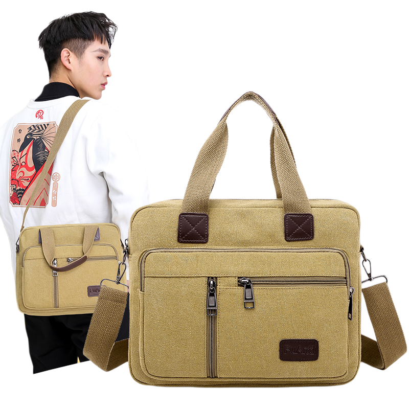 Canvas Tote Bag - キャンバスメンズハンドバッグショルダーバッグ旅行大容量多層クロスボディバッグ学生旅行トップハンドルバッグレジャートートバッグ