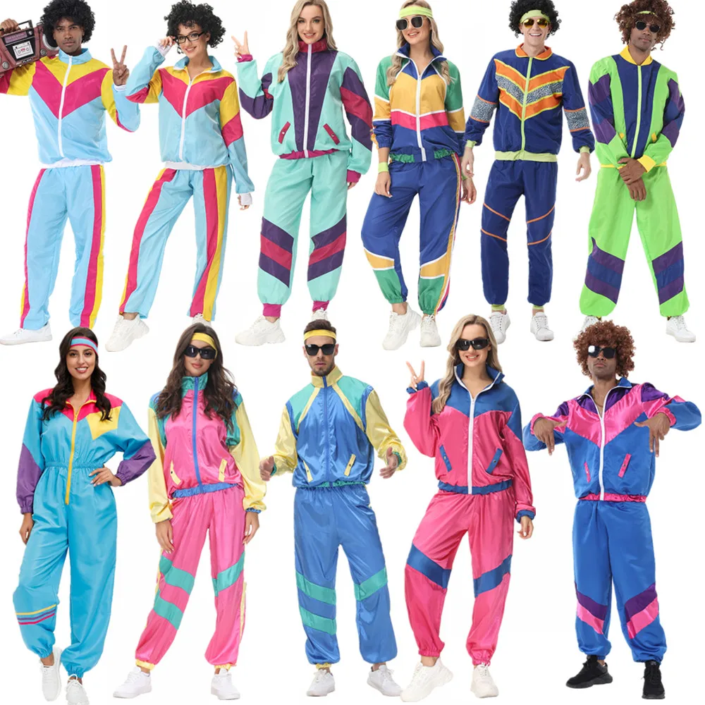 Women'S Fashion From The 70S - カップルヒッピーコスチューム女性男性ヴィンテージ 70 年代 80 年代ロックディスココスプレ衣装カーニバルハロウィンパーティーファンタジアドレスアップ