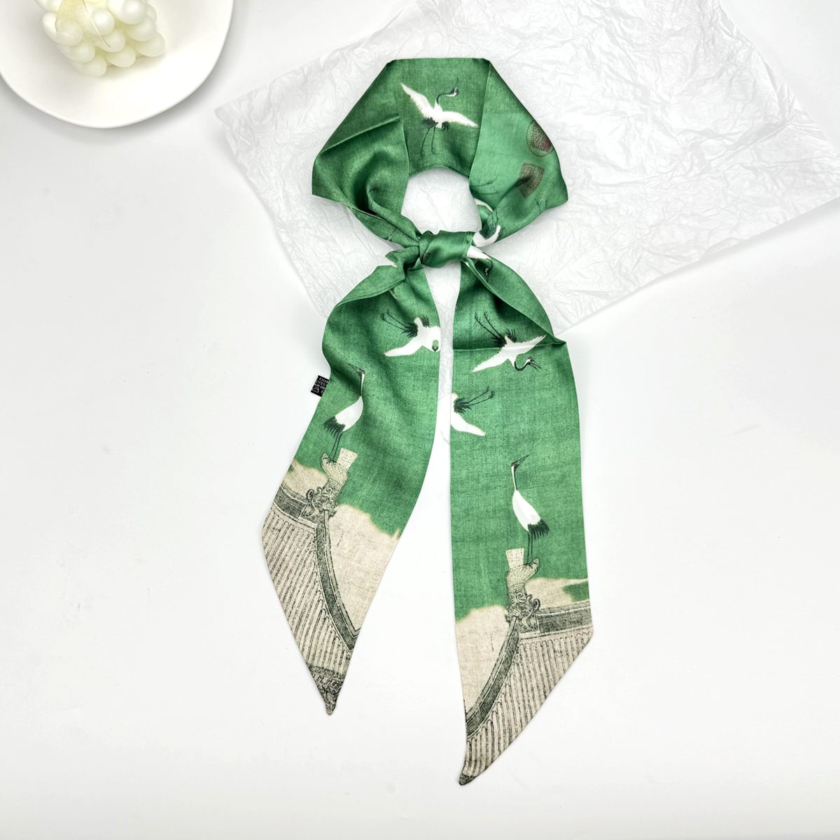 Women Fashion Necktie - 新しいリボンシルクロングスカーフ、女性用スキニーヘアネックタイスカーフ、油絵プリントレディースバッグハンドバッグハンドルヘアラップヘッドバンド