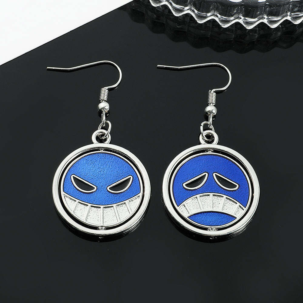 Women'S Fashion Earrings - クリエイティブ回転可能な笑顔の漫画アニメフィギュアイヤリングファッションパーソナリティコスプレジュエリーアクセサリー女性と男性用