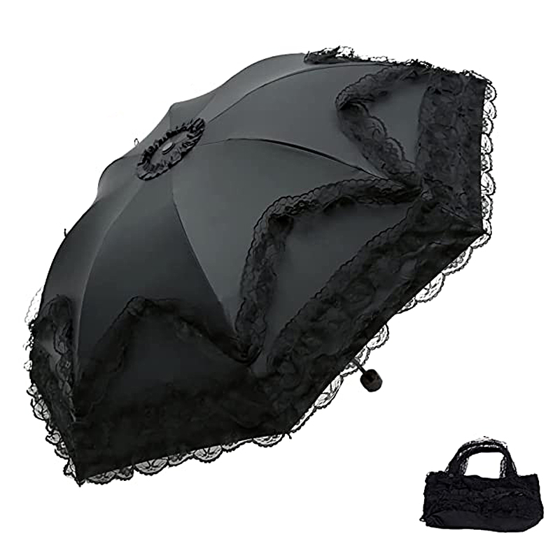 Women'S Fashion Umbrella - 女性のためのモダンなレースの日よけ傘,防風,韓国のロリータ,日焼け止め,屋外の日よけ,結婚式の装飾