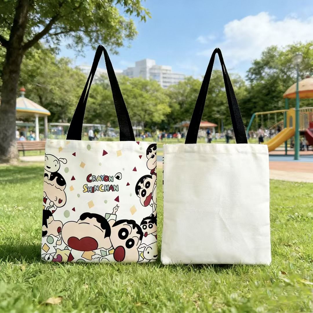 Canvas Tote Bag - 2026 新クレヨンしんちゃんキャンバストートバッグ大容量女性ハンドバッグシングルショルダーバッグ学生毎日の通勤ショッピングバッグ
