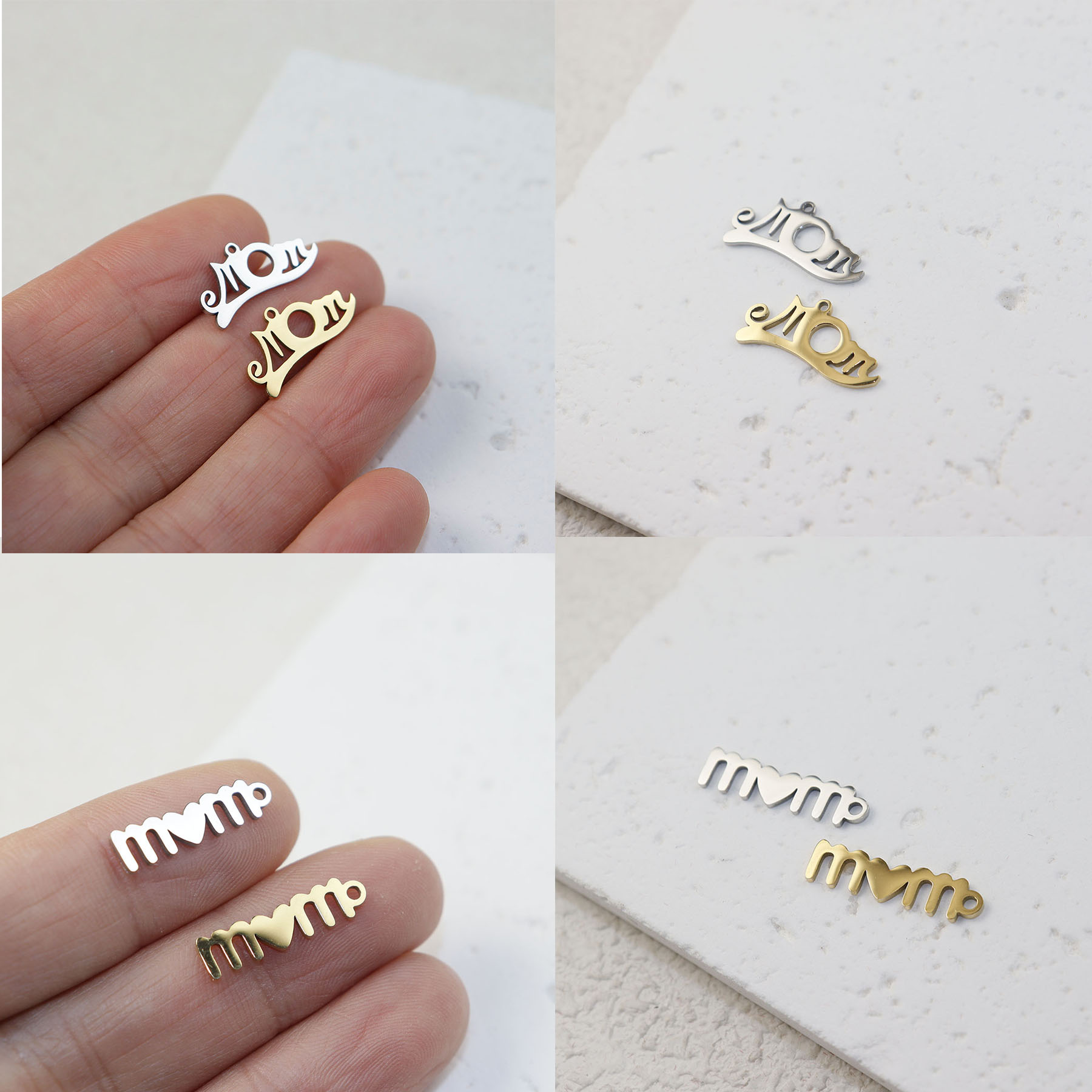 Women'S Fashion Earrings - 10 個ステンレス鋼 PVD ​​プレートスターミラーポリッシュファッションネックレス、イヤリングブレスレットジュエリーチャーム女性ガール DIY 手作り