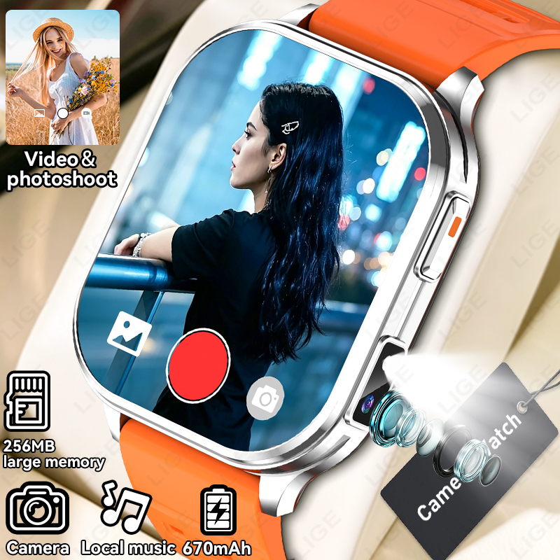 LIGE新型カメラ搭載スマートウォッチ 男女兼用 写真撮影  - Women Fashion Video のレビューと価格