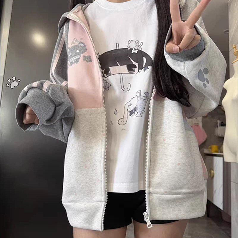 日本のかわいい傘プリント半袖女性の Tシャツ夏ルーズコットン - Women'S Fashion Umbrella のレビューと価格