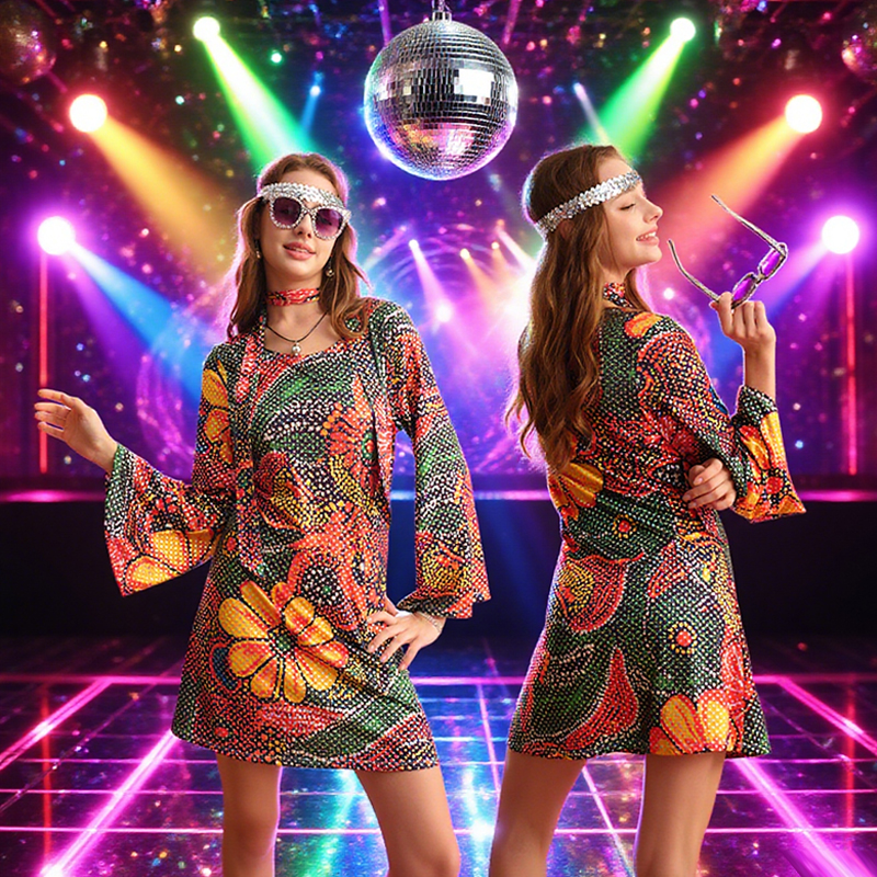 60年代 70年代 ディスコドレス 7点セット ヒッピー衣装 - Women'S Fashion From The 70S のレビューと価格