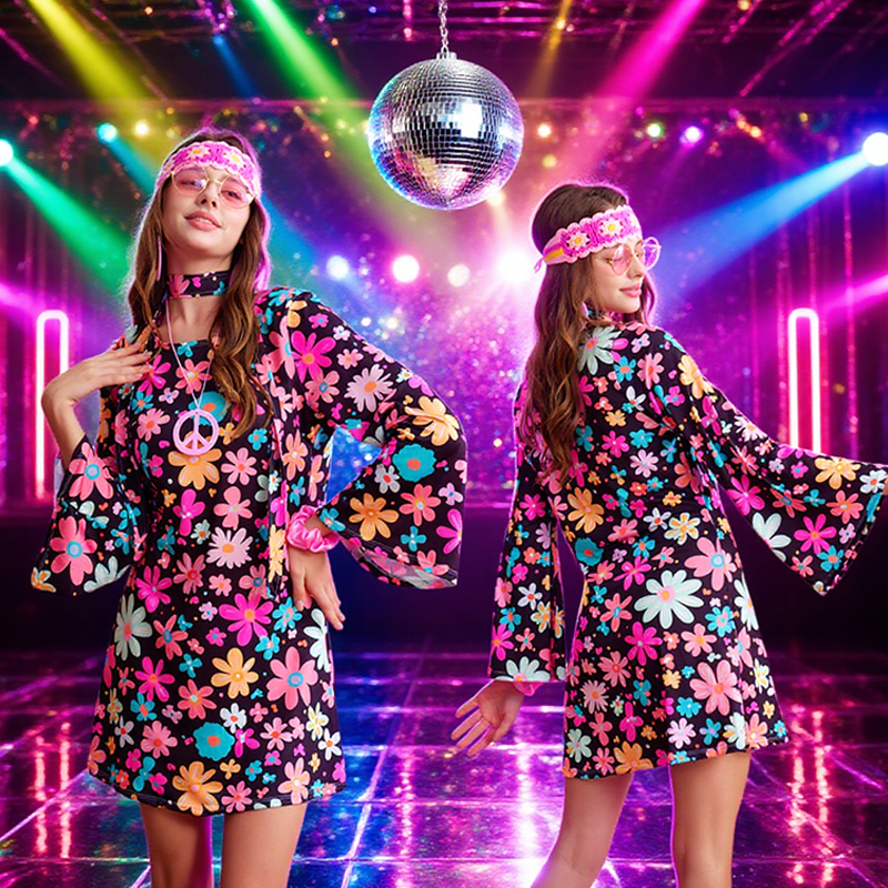 60年代 70年代 ディスコドレス 7点セット ヒッピー衣装 - Women'S Fashion From The 70S のレビューと価格