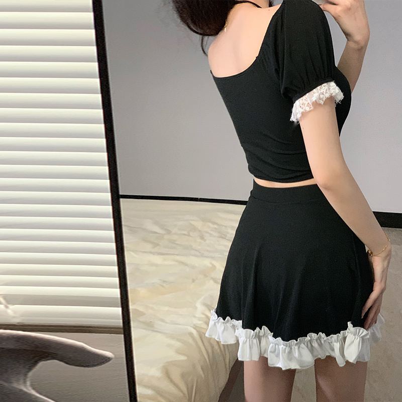 インスタ風レディースツーピーススカート付き水着 温泉用スリム - Women'S Fashion Middle Ages のレビューと価格