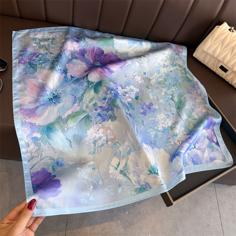 2026年新作 花柄プリント シルク スクエアスカーフ レデ - Women Fashion Necktie のレビューと価格