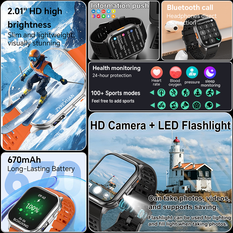カメラ搭載スマートウォッチ 2026 新型 写真撮影 ビデオ - Women Fashion Video のレビューと価格