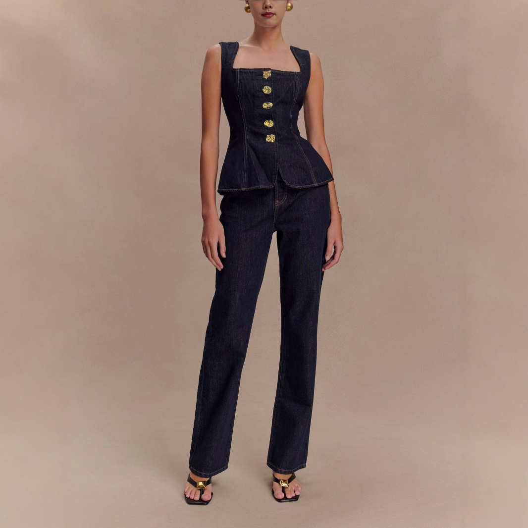 2025年夏 デニムパンツセット レディース ファッション  - Women Fashion Jeans Top のレビューと価格