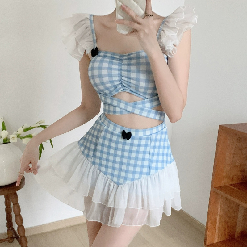 レディーススリミングホルター水着かわいいちょう結びレトロハイ - Women'S Fashion Middle Ages のレビューと価格