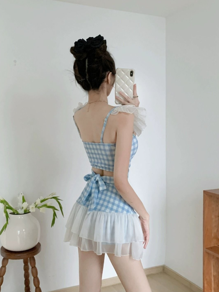 レディーススリミングホルター水着かわいいちょう結びレトロハイ - Women'S Fashion Middle Ages のレビューと価格