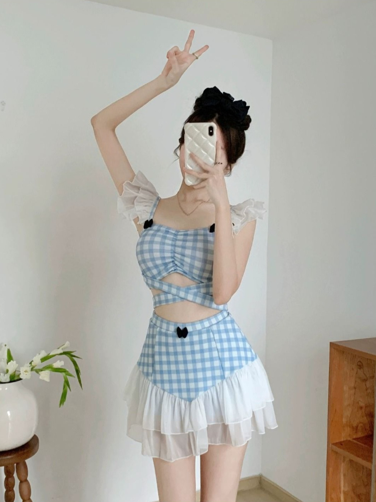 レディーススリミングホルター水着かわいいちょう結びレトロハイ - Women'S Fashion Middle Ages のレビューと価格
