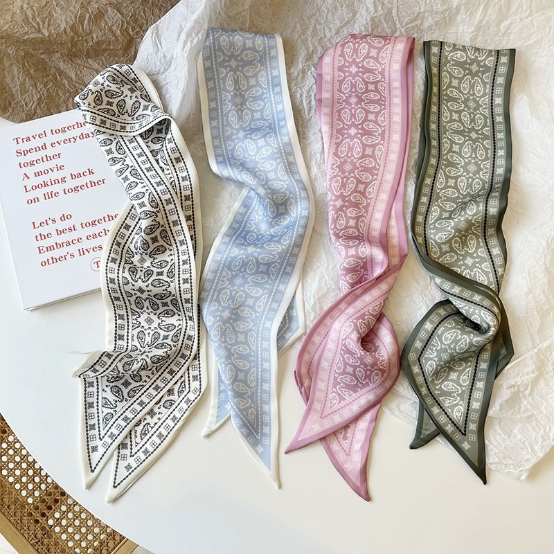 セットシリーズシルクサテンスカーフ女性布ヘアバンド頭飾りアク - Women Fashion Necktie のレビューと価格