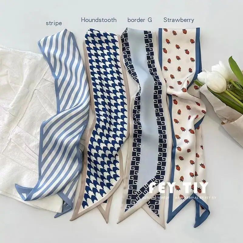 セットシリーズシルクサテンスカーフ女性布ヘアバンド頭飾りアク - Women Fashion Necktie のレビューと価格