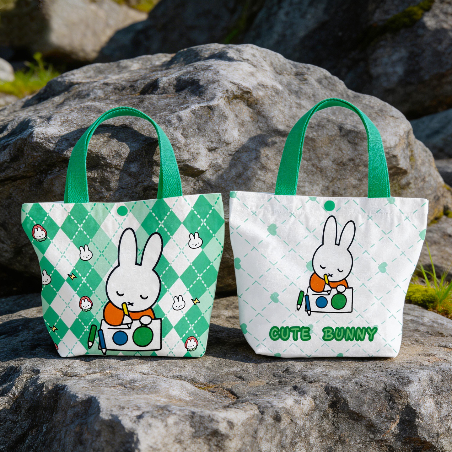 クリエイティブな漫画ミッフィーウサギキャンバスバッグ、キュー - Canvas Tote Bag のレビューと価格