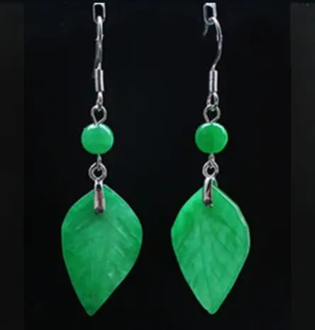 翡翠の葉の形をしたイヤリング,カスタマイズ可能なジュエリー, - Women Fashion Jewellery のレビューと価格