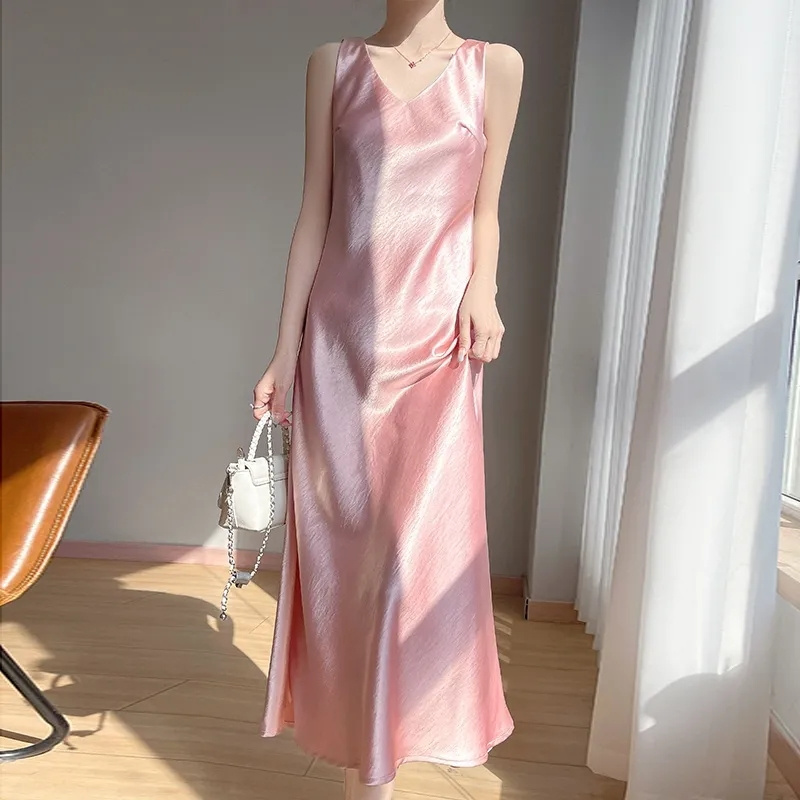 女性用高級金箔サテンロングドレス レディースVネック幅広バン - Women'S Fashion Gilded Age のレビューと価格