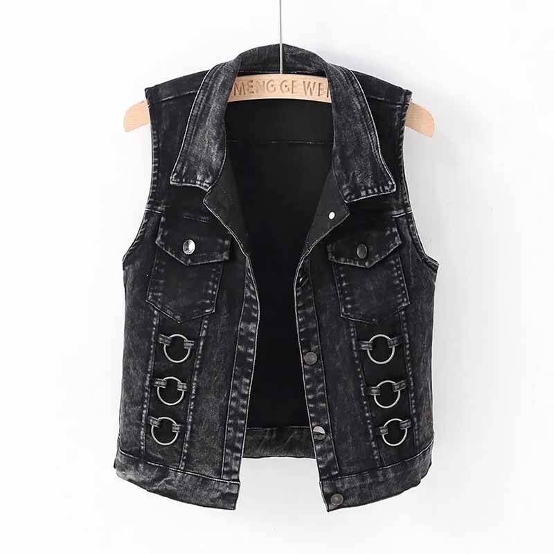 ファッションデニムベスト女性春秋ノースリーブワイルドトップス - Women Fashion Jeans Top のレビューと価格