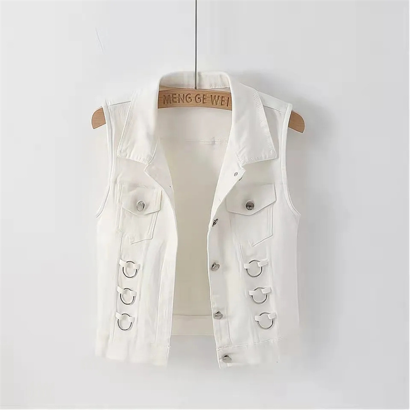 ファッションデニムベスト女性春秋ノースリーブワイルドトップス - Women Fashion Jeans Top のレビューと価格