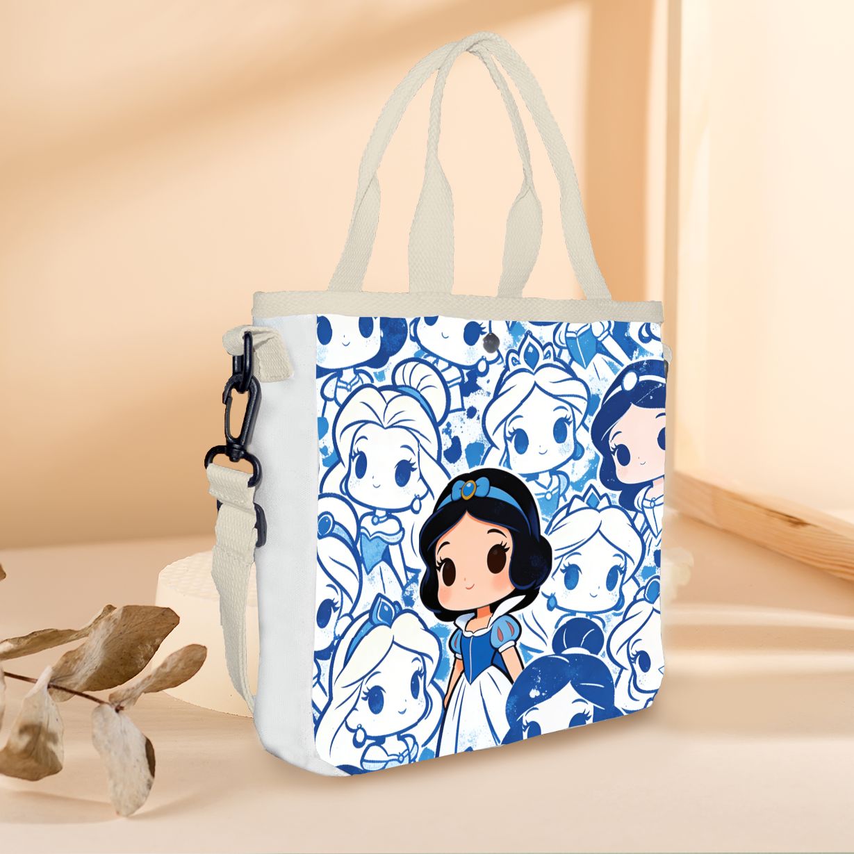漫画の白雪姫キャラクタープリントトートバッグ、軽量キャンバス - Canvas Tote Bag のレビューと価格