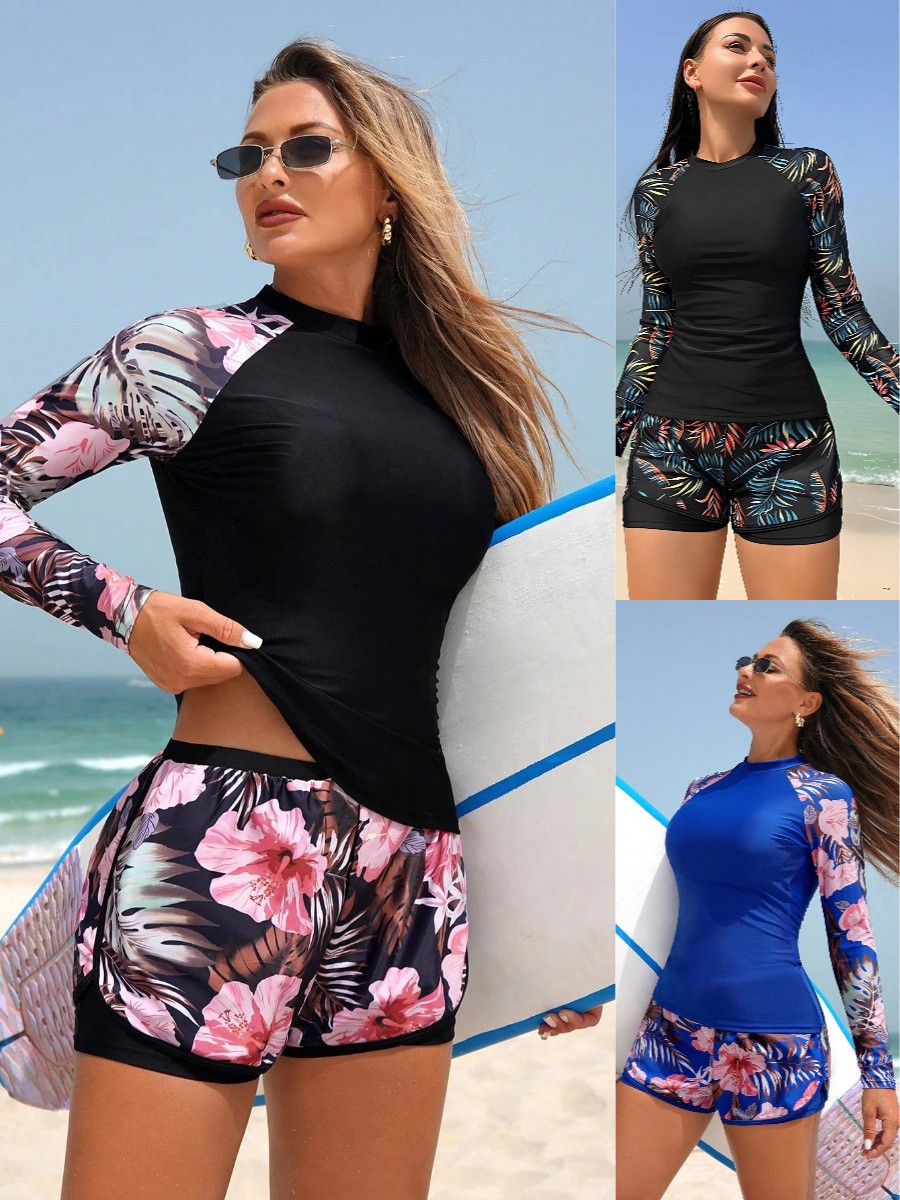Y2k タンキニ レディース 長袖 クロップタンキニトップ  - Crop Top Women のレビューと価格