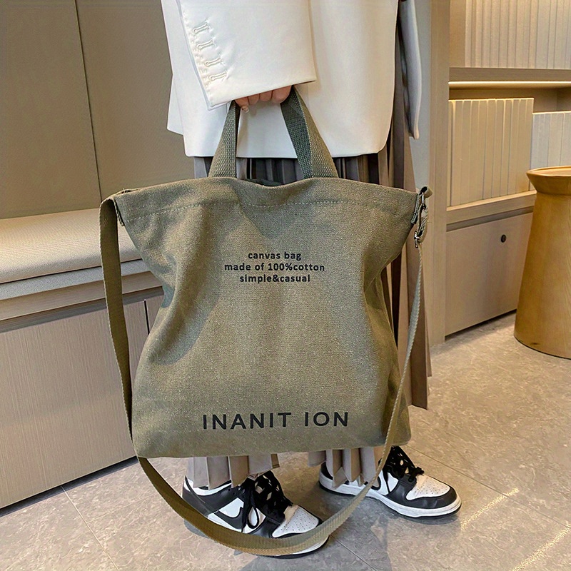 レタープリントが施されたおしゃれな日本製キャンバストートバッ - Canvas Tote Bag のレビューと価格