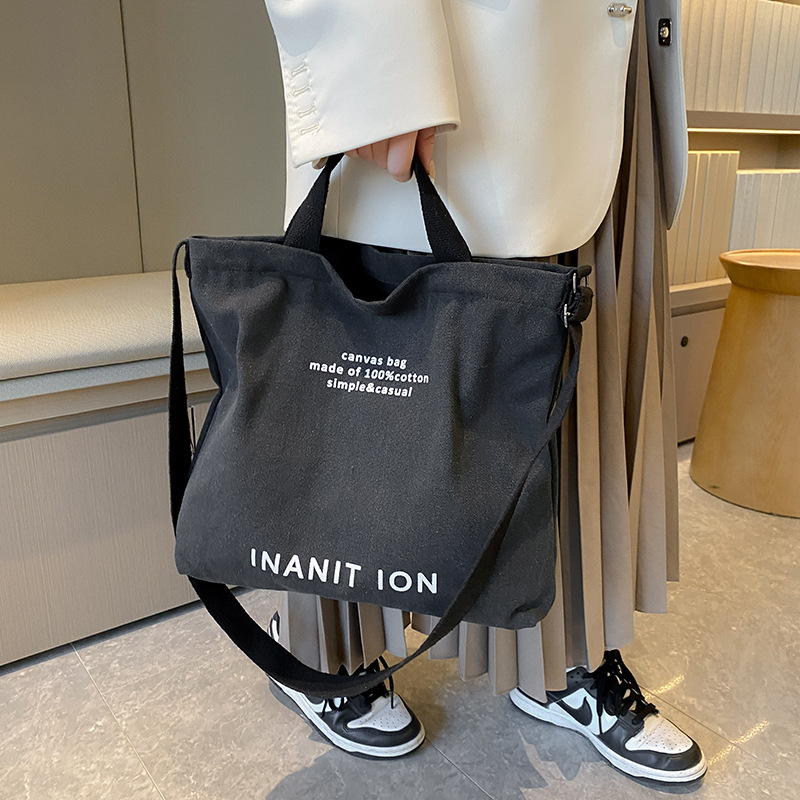 レタープリントが施されたおしゃれな日本製キャンバストートバッ - Canvas Tote Bag のレビューと価格