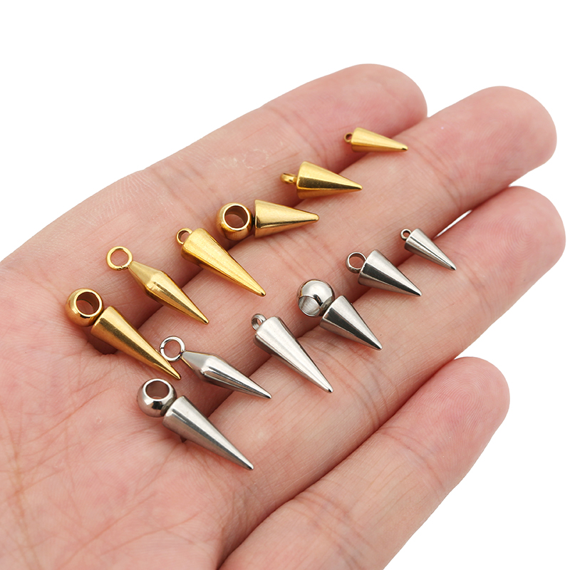 10 個ステンレス鋼コーンチャームペンダントレトロスパイクビ - Women'S Fashion Earrings のレビューと価格