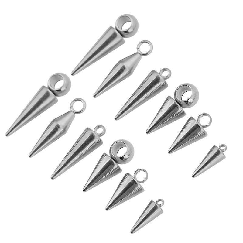 10 個ステンレス鋼コーンチャームペンダントレトロスパイクビ - Women'S Fashion Earrings のレビューと価格