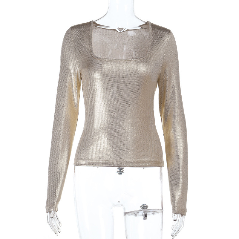 女性メタルギルディングスリムフィット Tシャツファッションス - Women'S Fashion Gilded Age のレビューと価格