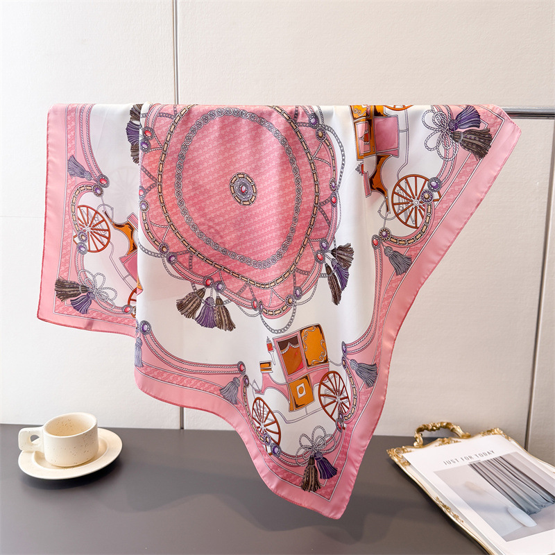 高級プリント春ネクタイショールシルク正方形スカーフ女性ラップ - Women Fashion Necktie のレビューと価格