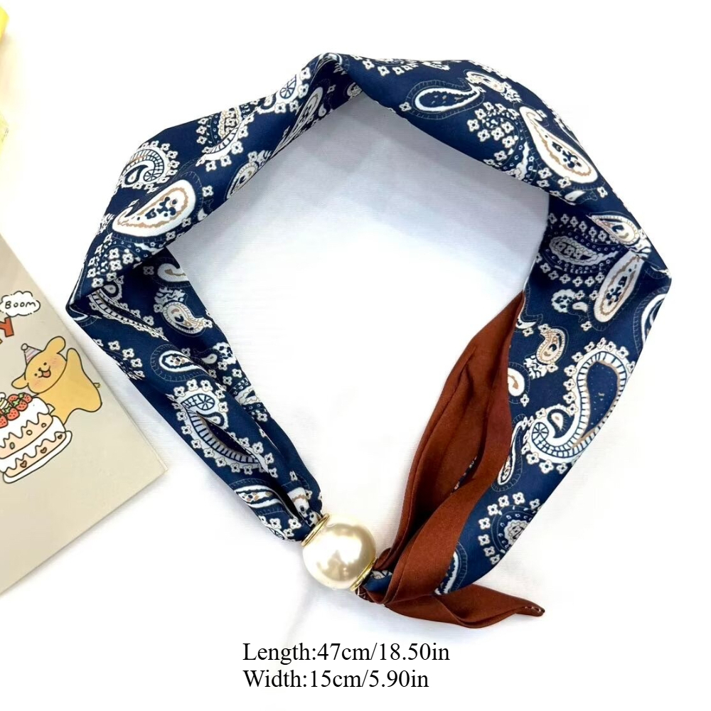 1 女性用ヴィンテージプリントサテンネックスカーフ取り外し可 - Women Fashion Necktie のレビューと価格