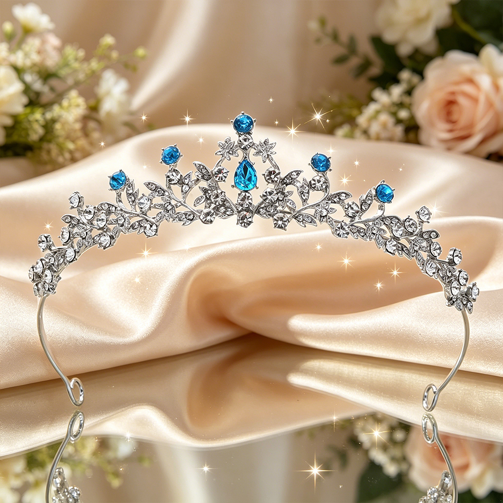 シルバーフローラルヴァインブライダルティアラスパークリングラ - Women Queen Fashion のレビューと価格