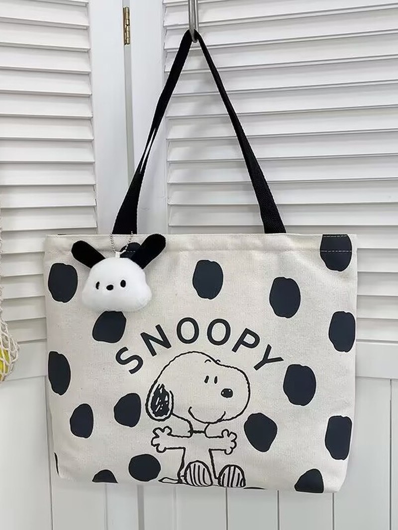 漫画スヌーピーキャンバスショルダーバッグ女性用大容量トートバ - Canvas Tote Bag のレビューと価格