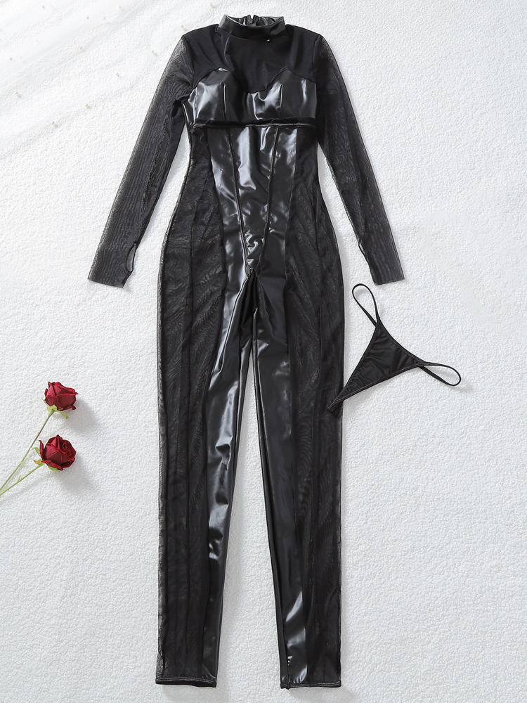 ファッションスプライスメッシュバックジッパー長袖シェイプウェ - Women Fashion Outfits のレビューと価格
