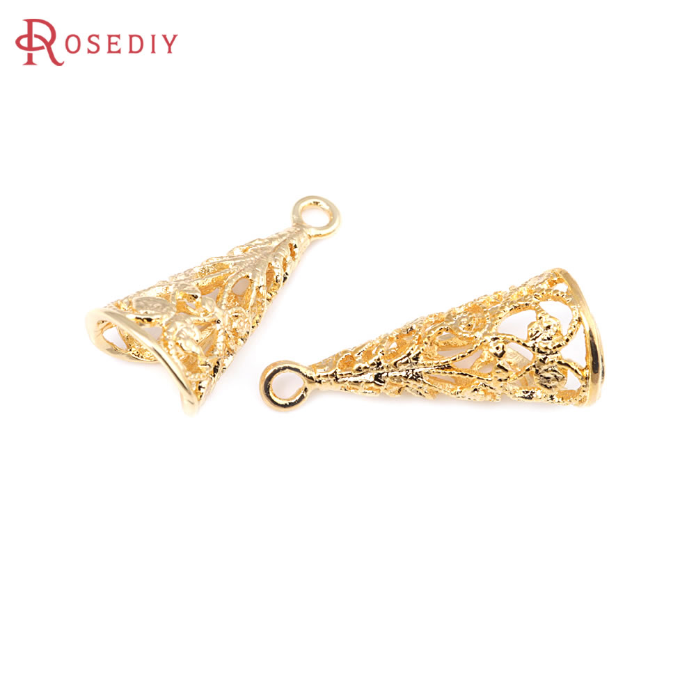 6 個 18 K ゴールドカラー真鍮中空円錐形チャームペンダ - Women'S Fashion Earrings のレビューと価格