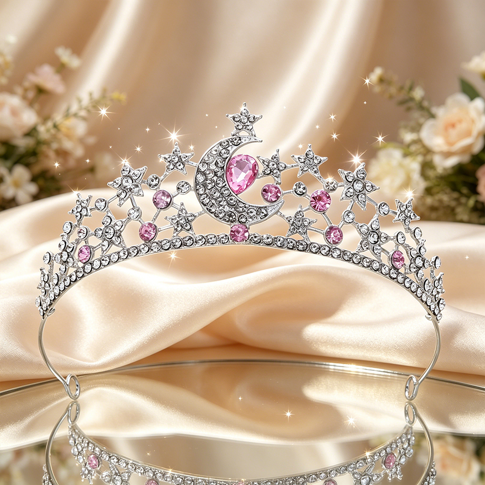 ムーンスターブライダルティアラ スパークリングラインストーン - Women Queen Fashion のレビューと価格