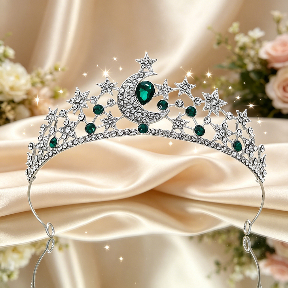 ムーンスターブライダルティアラ スパークリングラインストーン - Women Queen Fashion のレビューと価格