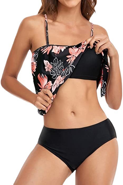 女性用ハイウエストビキニクロップトップ水着おなかコントロール - Crop Top Women のレビューと価格