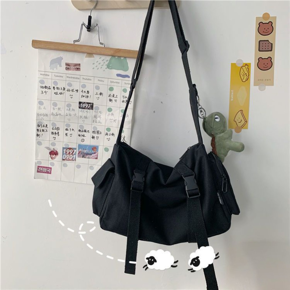 女性用ポケット付きユニセックスブラッククロスボディバッグ、キ - Canvas Tote Bag のレビューと価格