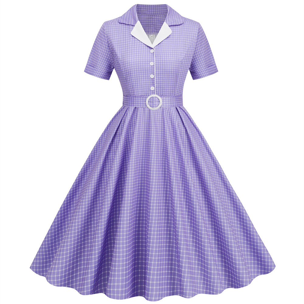 格子柄ヴィンテージオフィスサマードレス レディース 2026 - Women'S Fashion From The 60S のレビューと価格