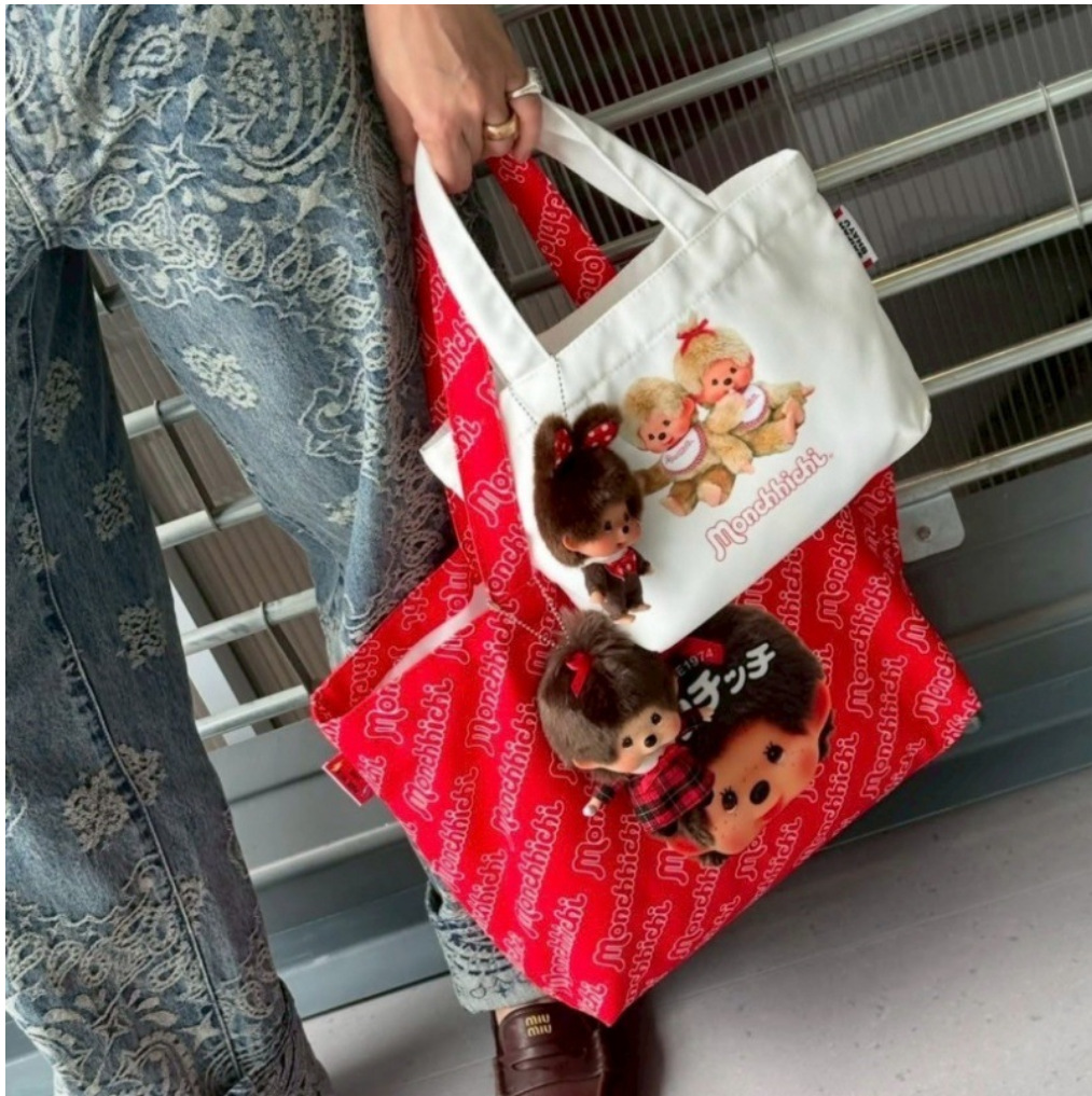 日本、韓国、タイの漫画モンチチキャンバスハンドバッグカジュア - Canvas Tote Bag のレビューと価格