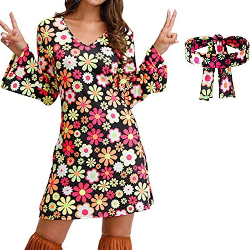 ヒッピーディスコ 60 年代 70 年代衣装女性ドレススーツ - Women'S Fashion From The 70S のレビューと価格