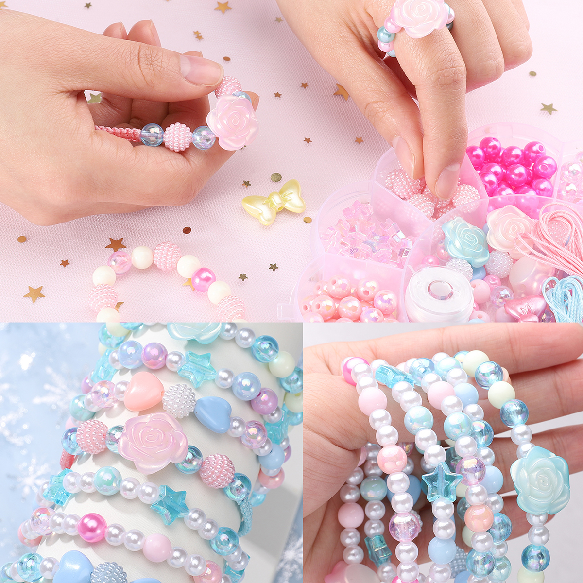 13 グリッド 0.6-2.6 センチメートルブルーとピンク - Women'S Fashion Earrings のレビューと価格